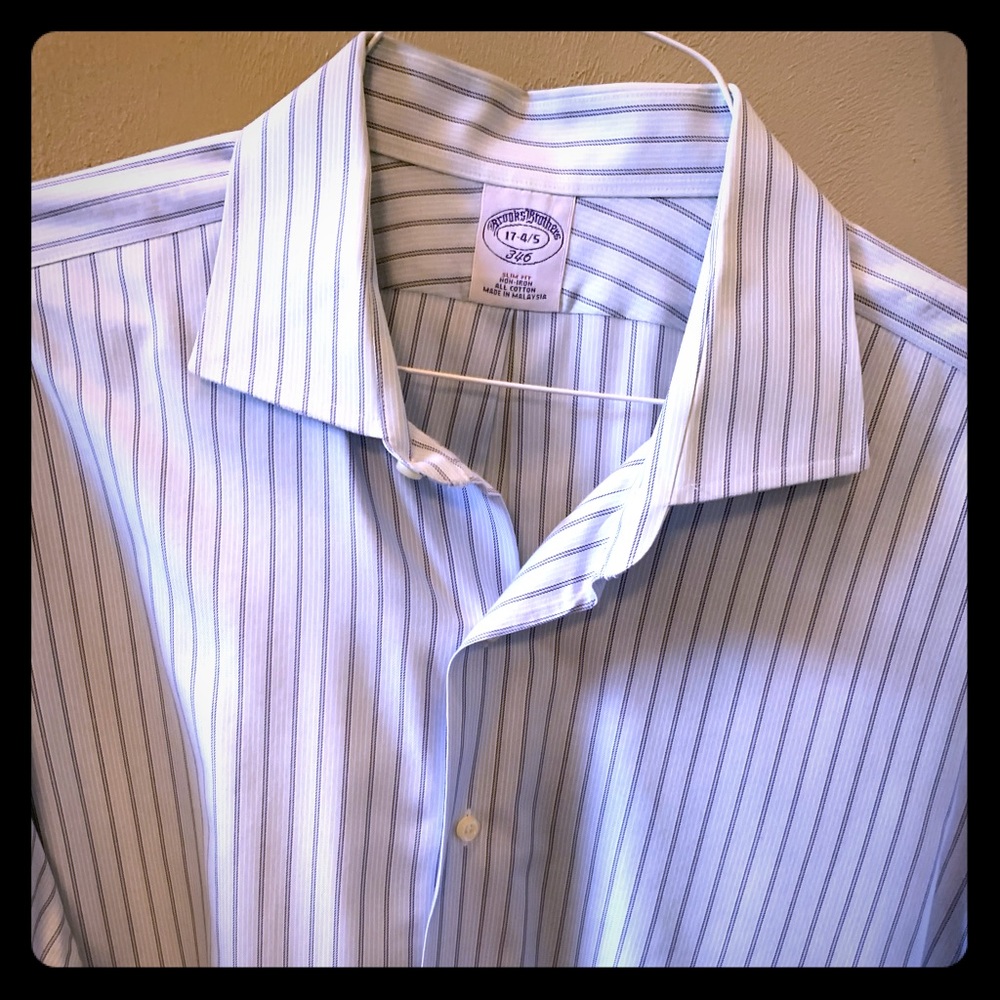 Wonderful light blue with purple BB dress shirt
